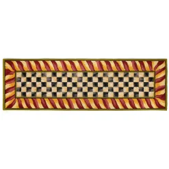 MacKenzie-Childs Courtly Check Red  Gold 2'6 x 8' Runner| Rugs