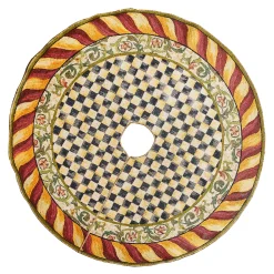 MacKenzie-Childs Courtly Check Red  Gold Tree Skirt| Room Accents