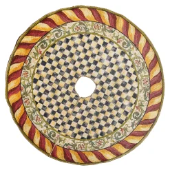 MacKenzie-Childs Courtly Check Red  Gold Tree Skirt| Room Accents