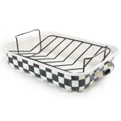 MacKenzie-Childs Courtly Check Roasting Pan with Rack| Fall Entertaining|Cookware & Bakeware