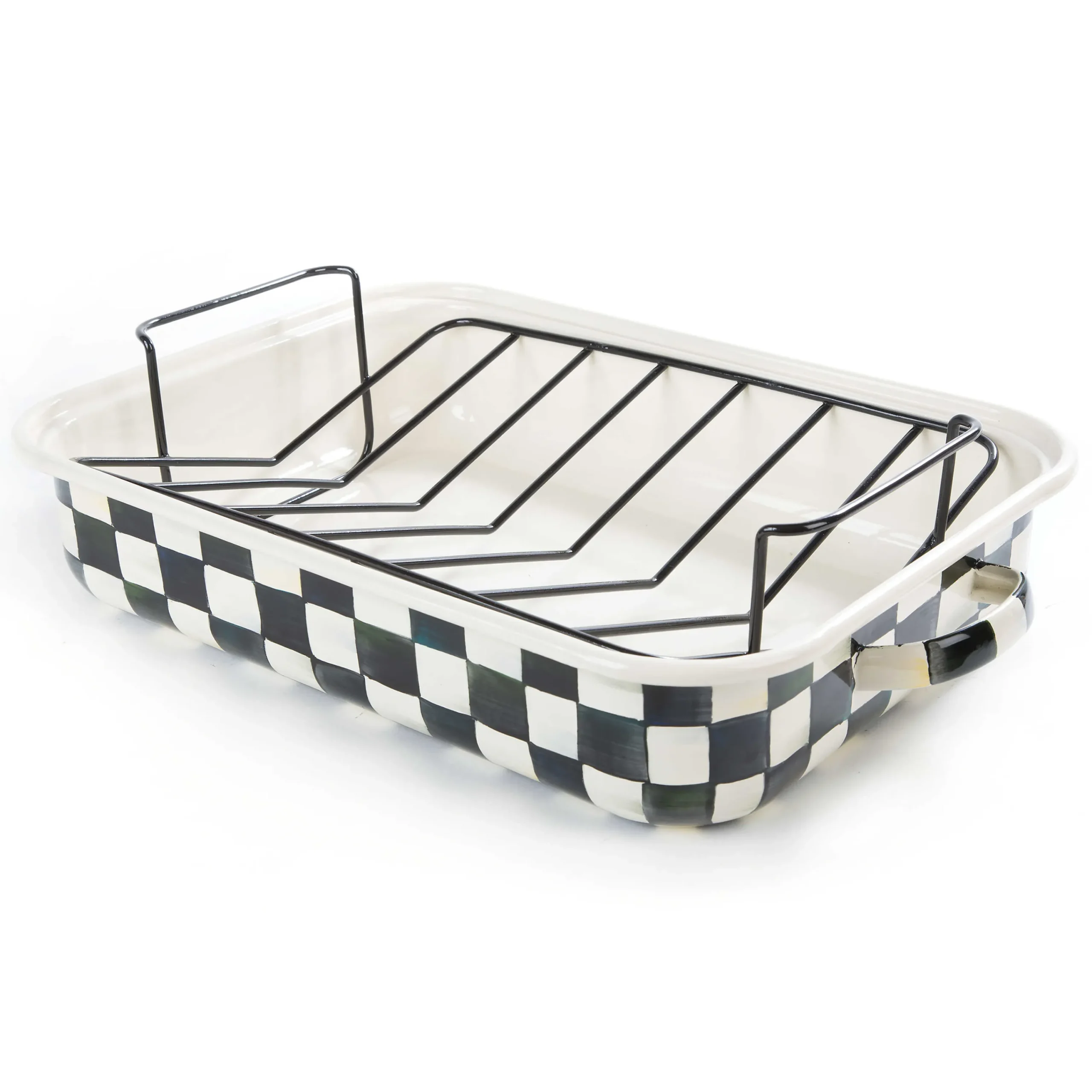 MacKenzie-Childs Courtly Check Roasting Pan with Rack| Fall Entertaining|Cookware & Bakeware