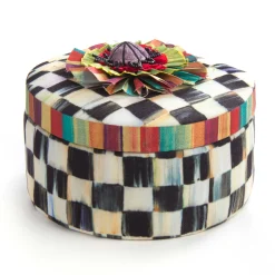 MacKenzie-Childs Courtly Check Round Jewelry Box| Bath & Bath Accessories|Room Accents