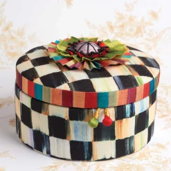 MacKenzie-Childs Courtly Check Round Jewelry Box| Bath & Bath Accessories|Room Accents