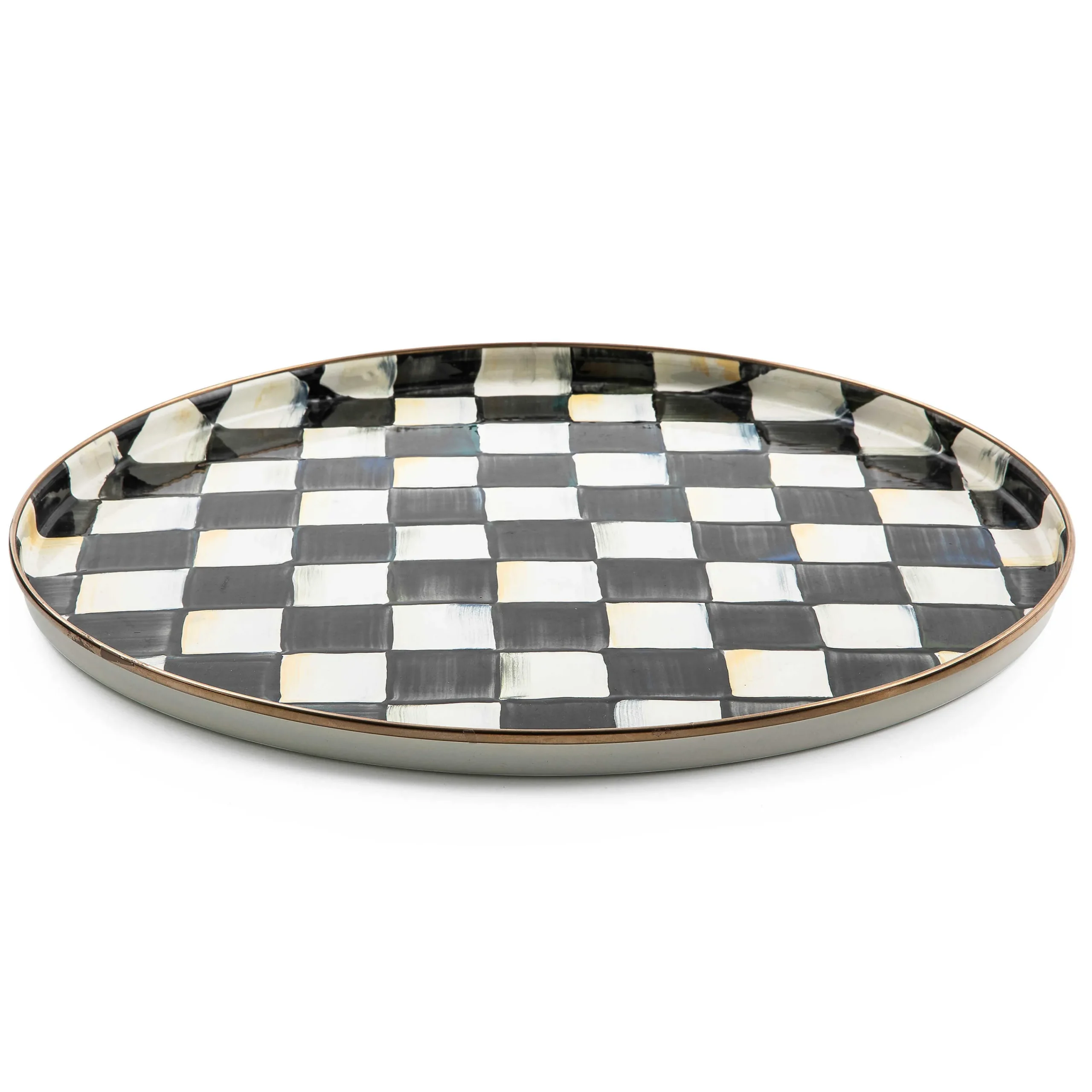 MacKenzie-Childs Courtly Check Round Tray| The Coffee Shop|Fall Entertaining