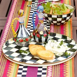 MacKenzie-Childs Courtly Check Round Tray| The Coffee Shop|Fall Entertaining