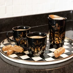 MacKenzie-Childs Courtly Check Round Tray| The Coffee Shop|Fall Entertaining