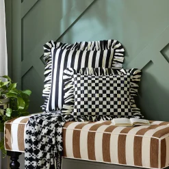 MacKenzie-Childs Courtly Check Ruffle Throw Pillow| Pillows, Throws, & Cushions