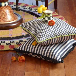 MacKenzie-Childs Courtly Check Ruffled Square Throw Pillow| Pillows, Throws, & Cushions