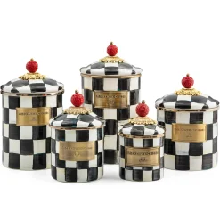 MacKenzie-Childs Courtly Check Small Canister| Room Accents|Kitchen Storage & Organization