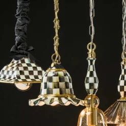 MacKenzie-Childs Courtly Check Small Ceramic Pendant Lamp| Lighting