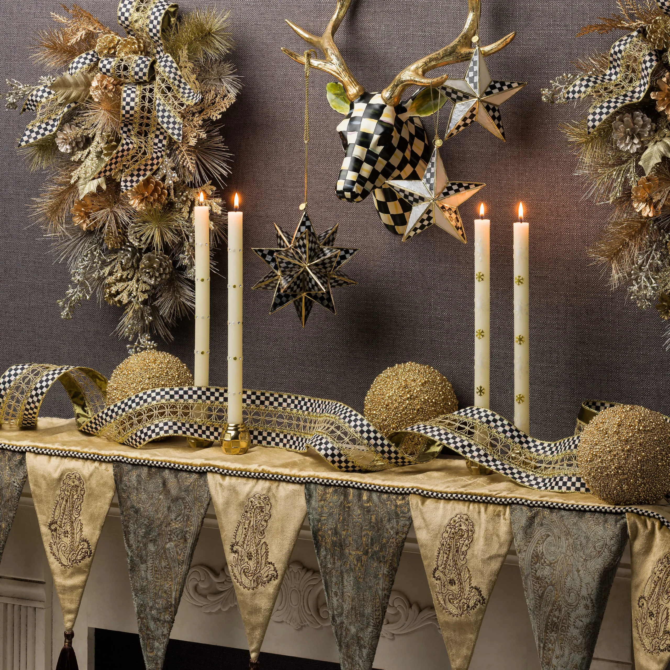 MacKenzie-Childs Courtly Check Small Deer| Holiday