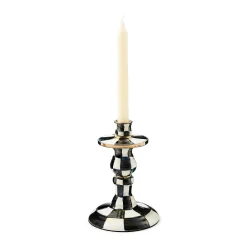MacKenzie-Childs Courtly Check Small Enamel Candlestick| Candles & Fragrances|Table Accessories