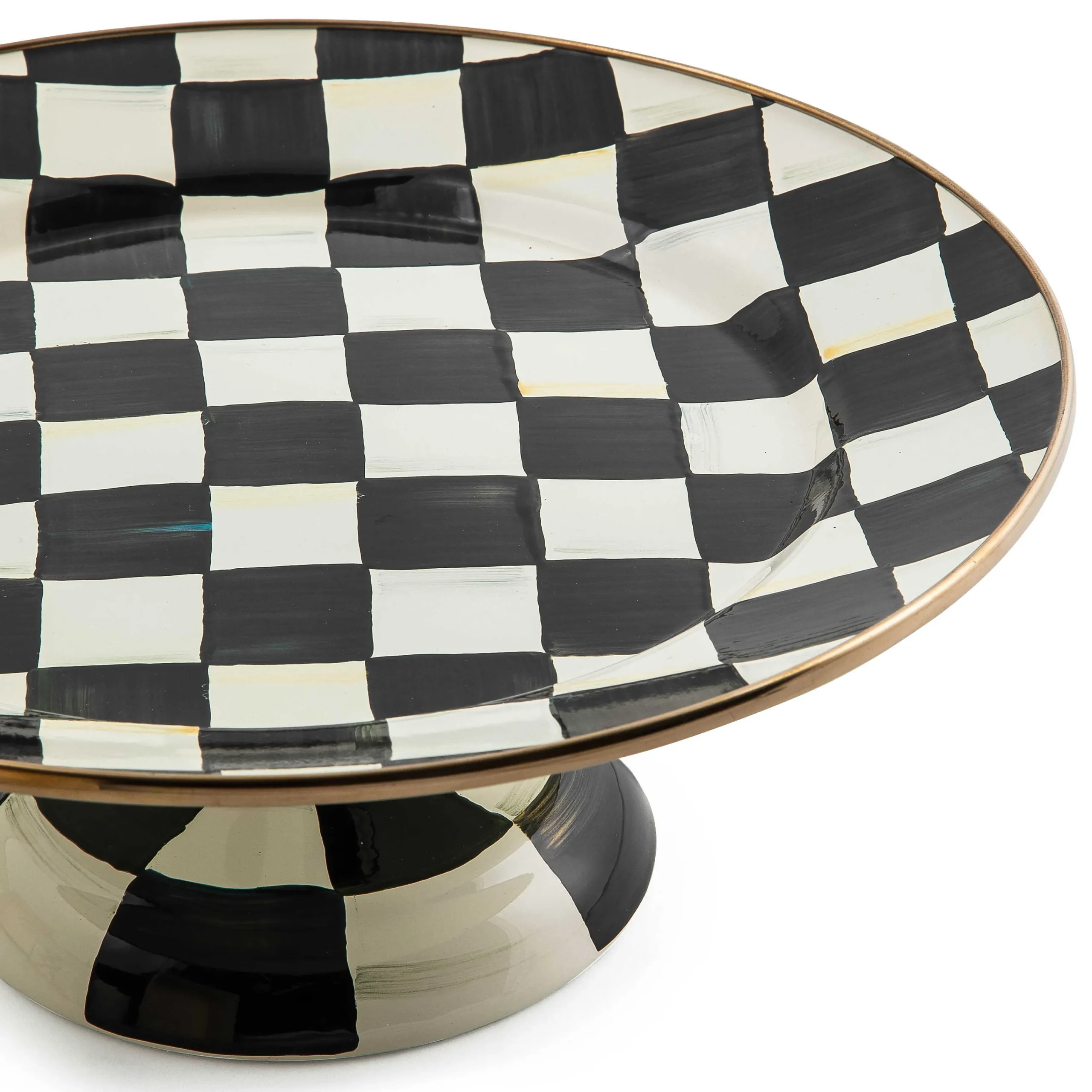 MacKenzie-Childs Courtly Check Small Pedestal Platter| Fall Entertaining|Serveware