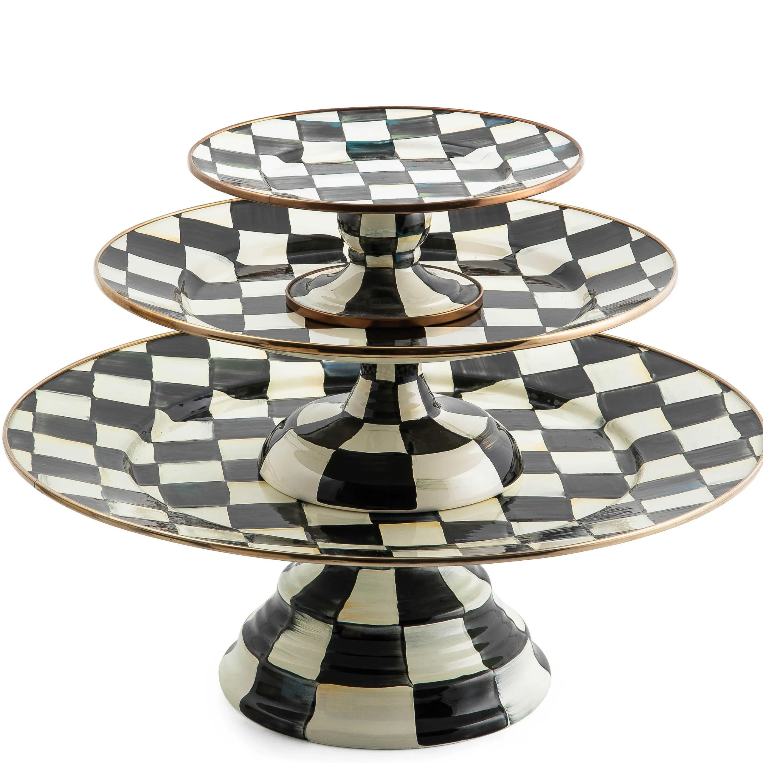 MacKenzie-Childs Courtly Check Small Pedestal Platter| Fall Entertaining|Serveware