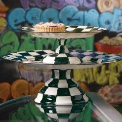 MacKenzie-Childs Courtly Check Small Pedestal Platter| Fall Entertaining|Serveware