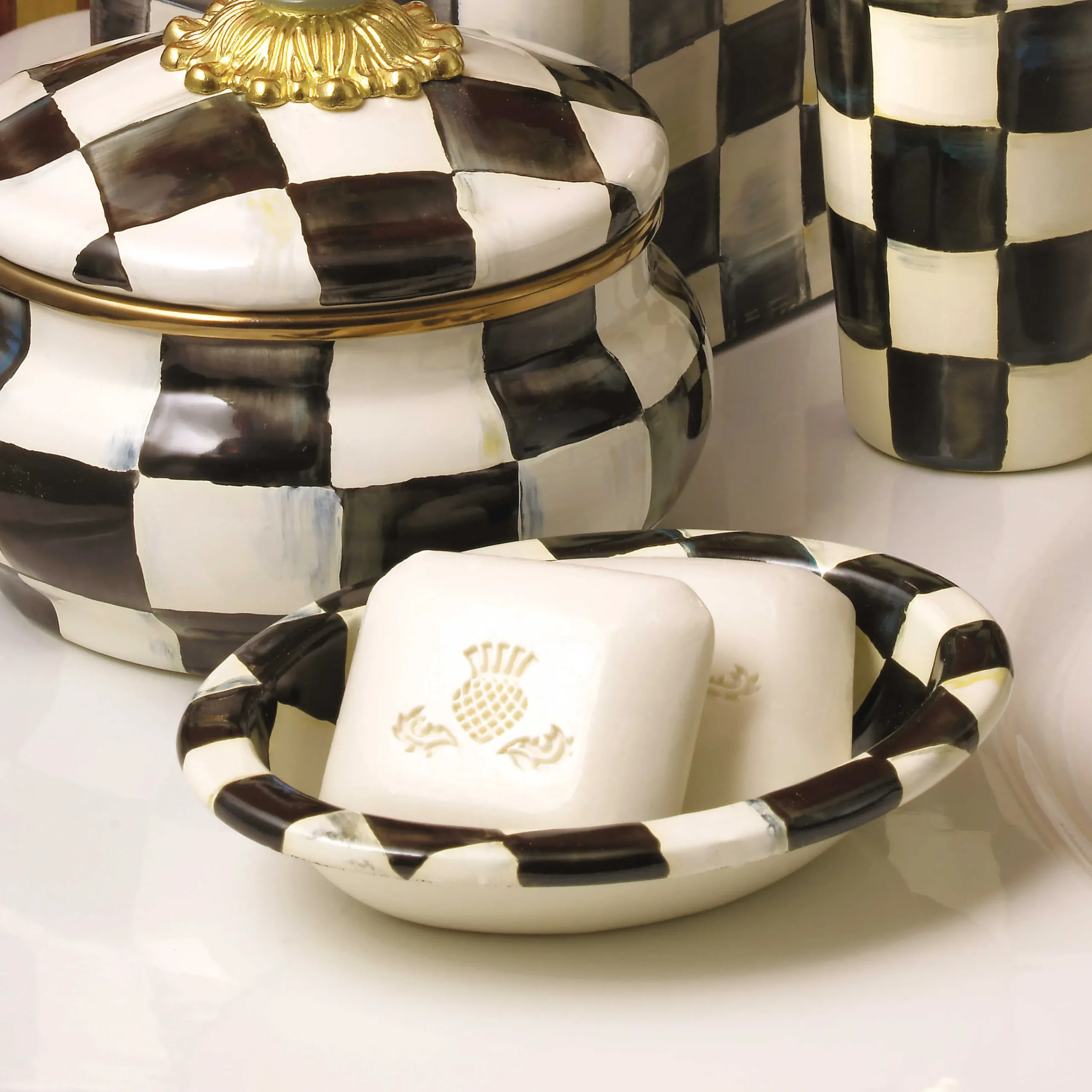 MacKenzie-Childs Courtly Check Soap Dish| Bath & Bath Accessories