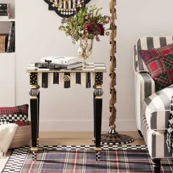 MacKenzie-Childs Courtly Check  Stripe Side Table| Living Room