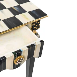 MacKenzie-Childs Courtly Check  Stripe Side Table| Living Room