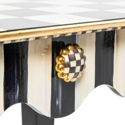 MacKenzie-Childs Courtly Check  Stripe Side Table| Living Room