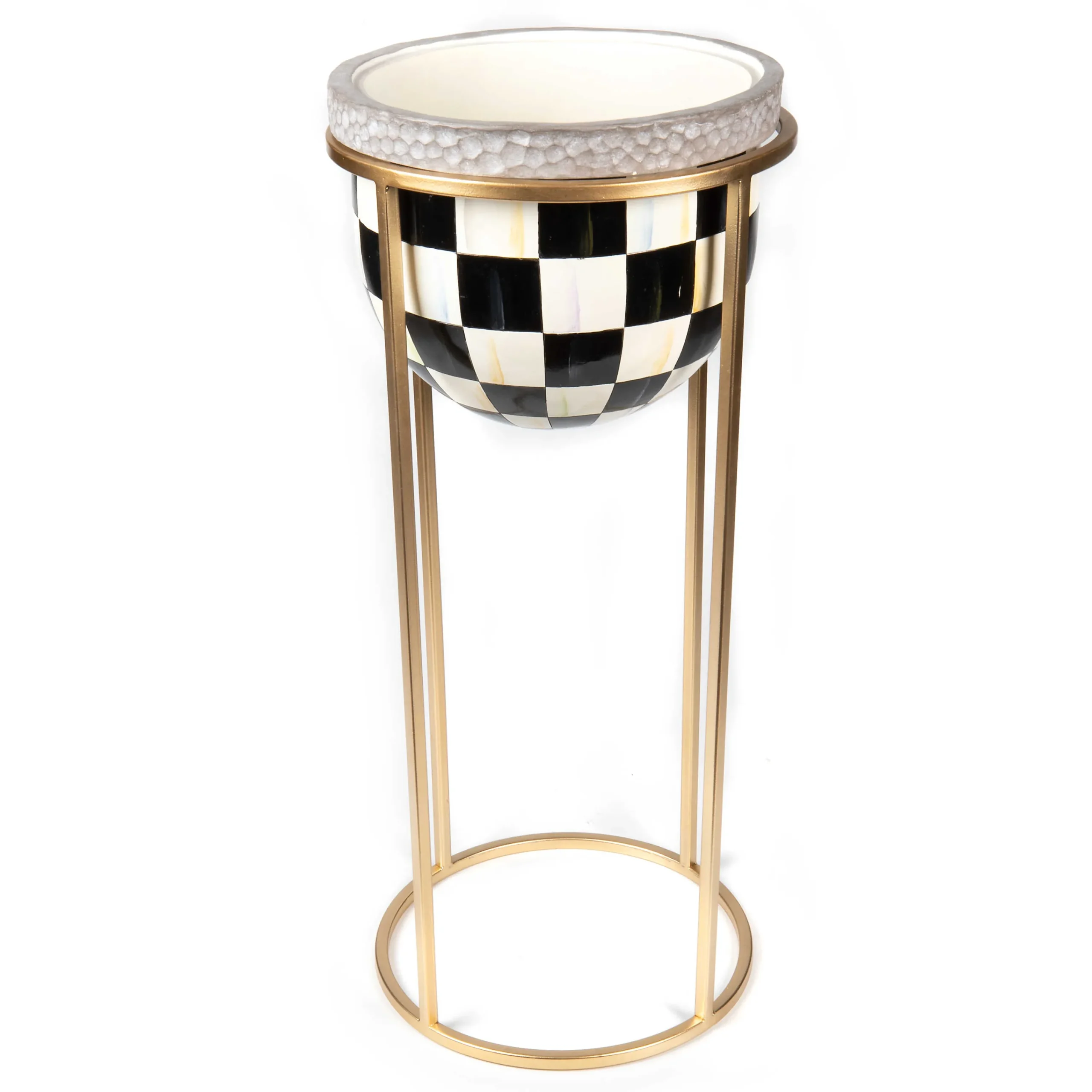 MacKenzie-Childs Courtly Check Tall Plant Stand| Outdoor