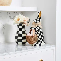 MacKenzie-Childs Courtly Check Tall Vase  Bouquet Set| Greenery & Florals|Room Accents