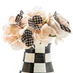 MacKenzie-Childs Courtly Check Tall Vase  Bouquet Set| Greenery & Florals|Room Accents