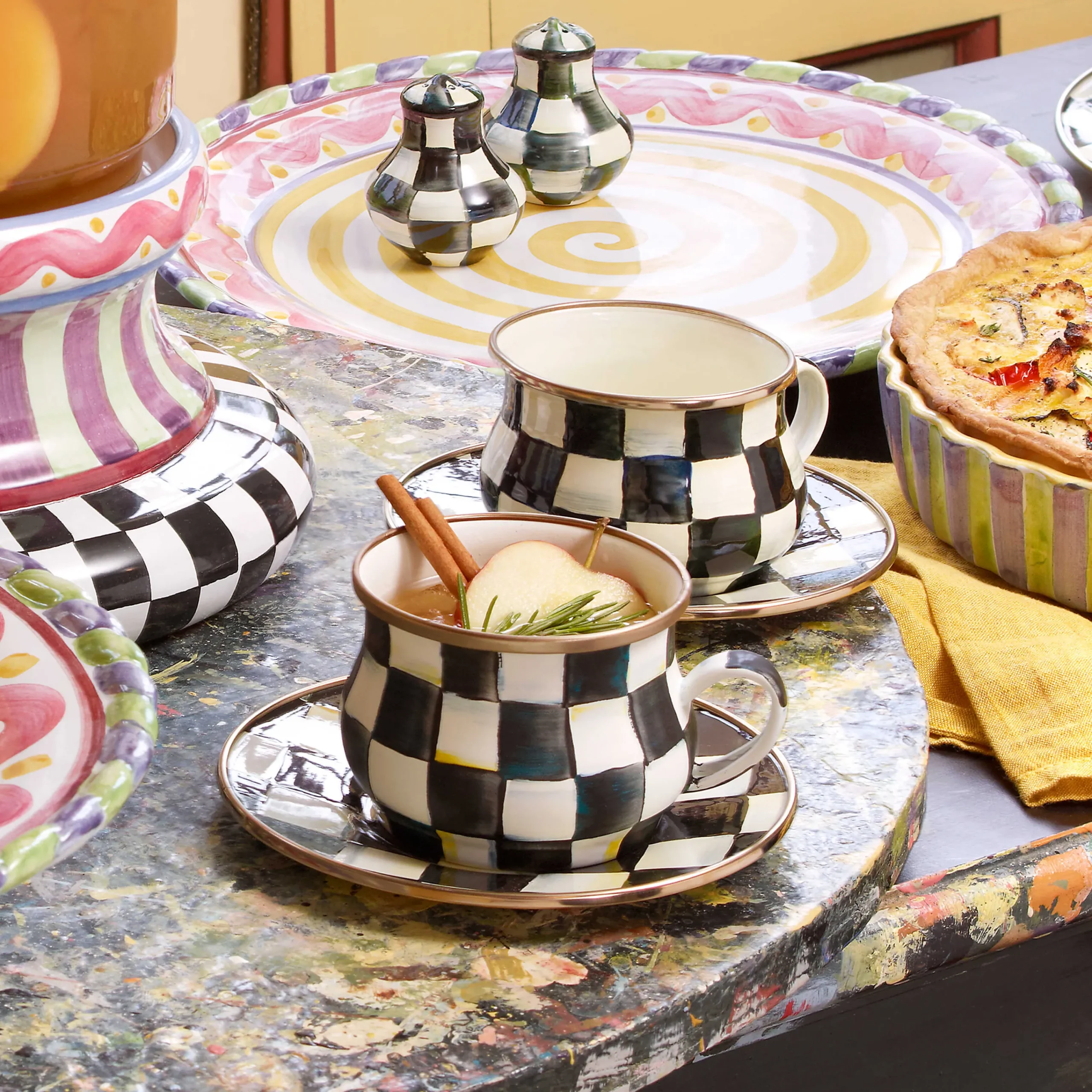 MacKenzie-Childs Courtly Check Teacup| Dinnerware & Flatware