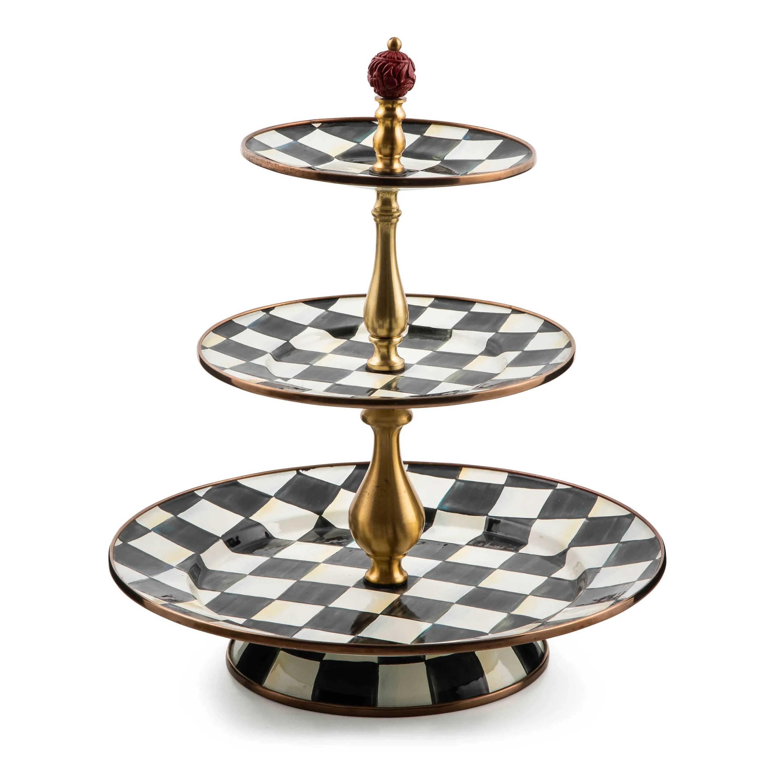 MacKenzie-Childs Courtly Check Three Tier Sweet Stand| Bar Entertaining