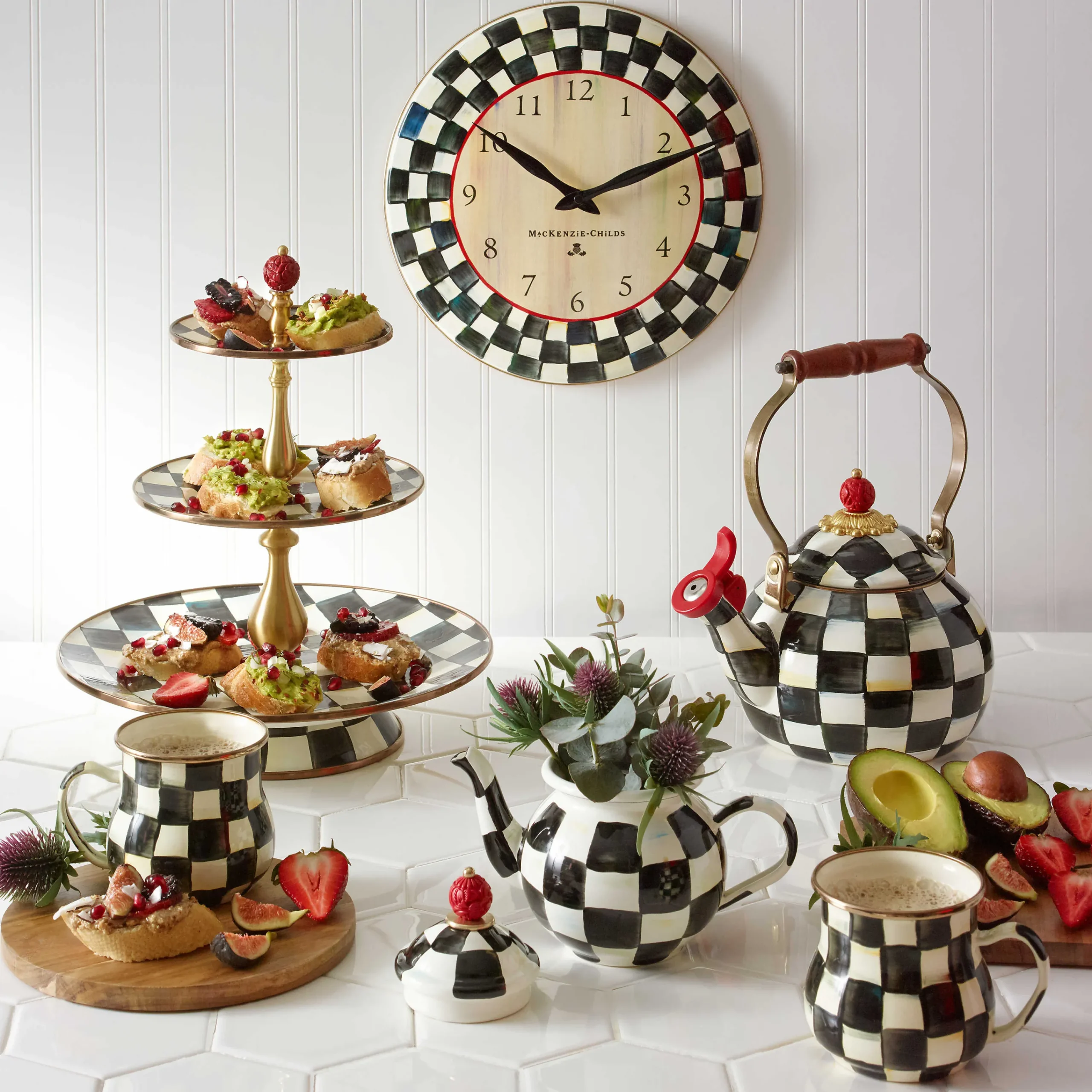 MacKenzie-Childs Courtly Check Three Tier Sweet Stand| Bar Entertaining