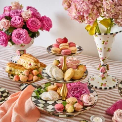 MacKenzie-Childs Courtly Check Three Tier Sweet Stand| Bar Entertaining