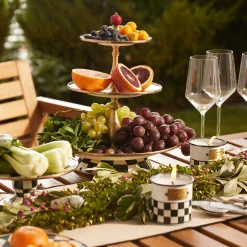 MacKenzie-Childs Courtly Check Three Tier Sweet Stand| Bar Entertaining
