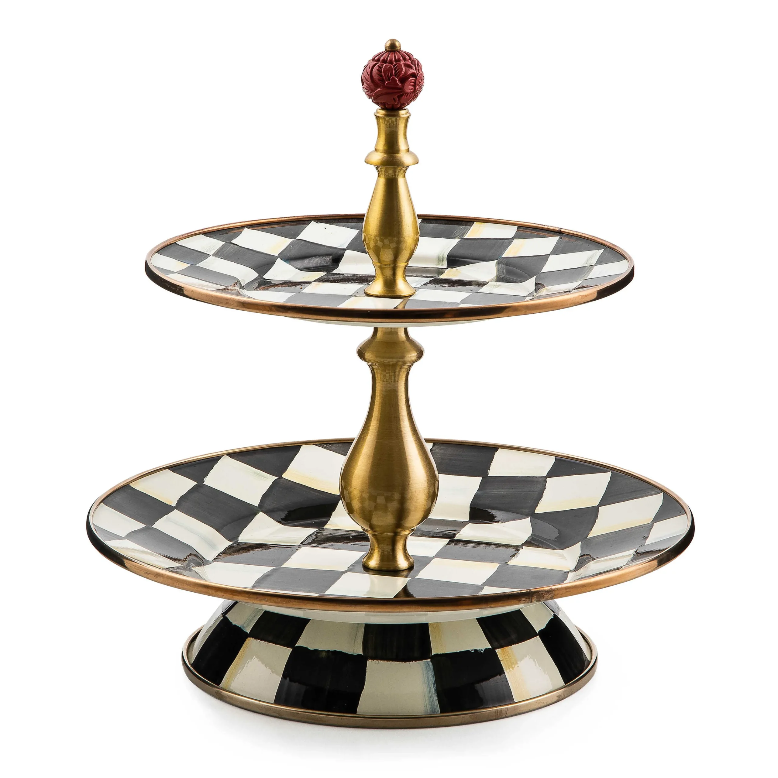 MacKenzie-Childs Courtly Check Two Tier Sweet Stand| Bar Entertaining