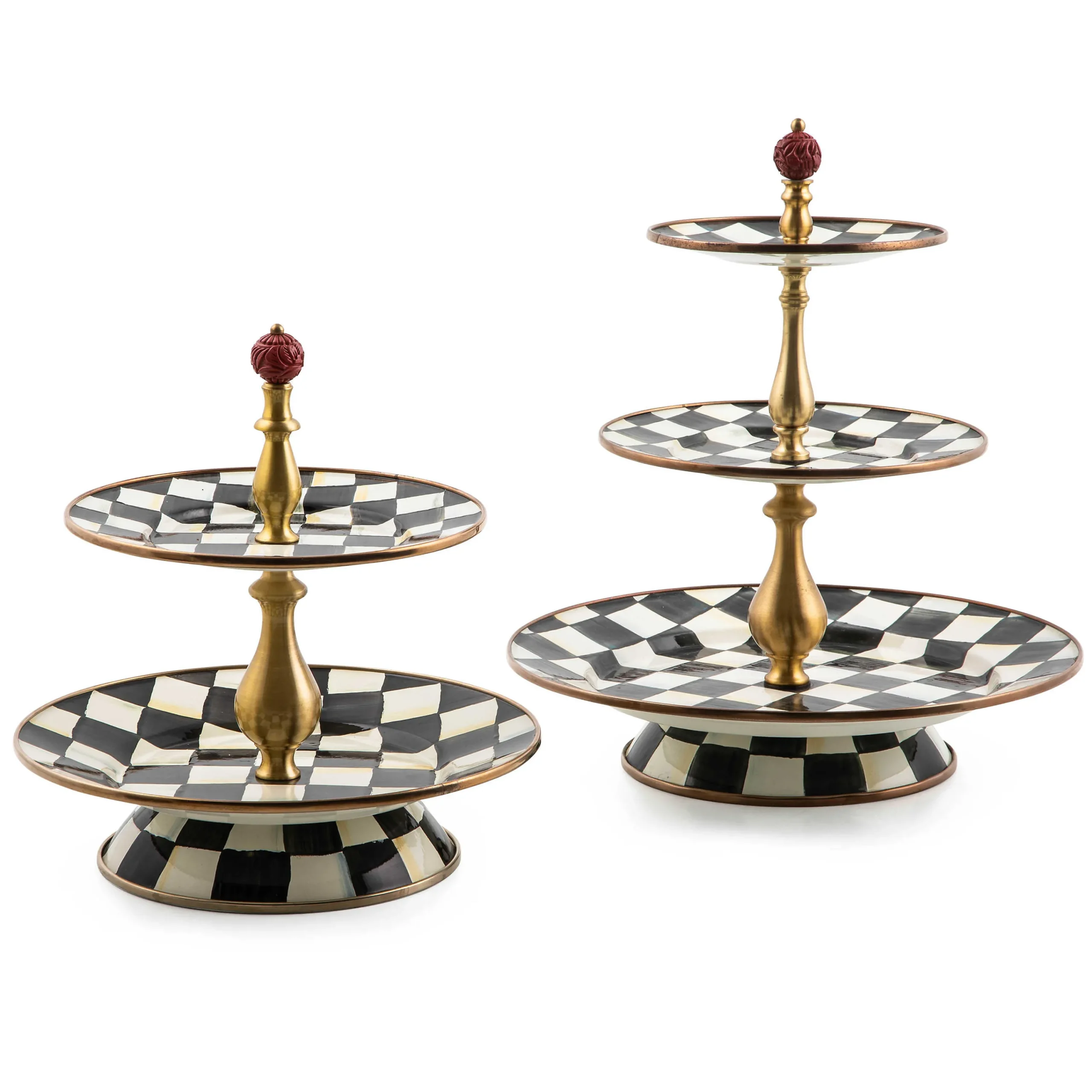 MacKenzie-Childs Courtly Check Two Tier Sweet Stand| Bar Entertaining