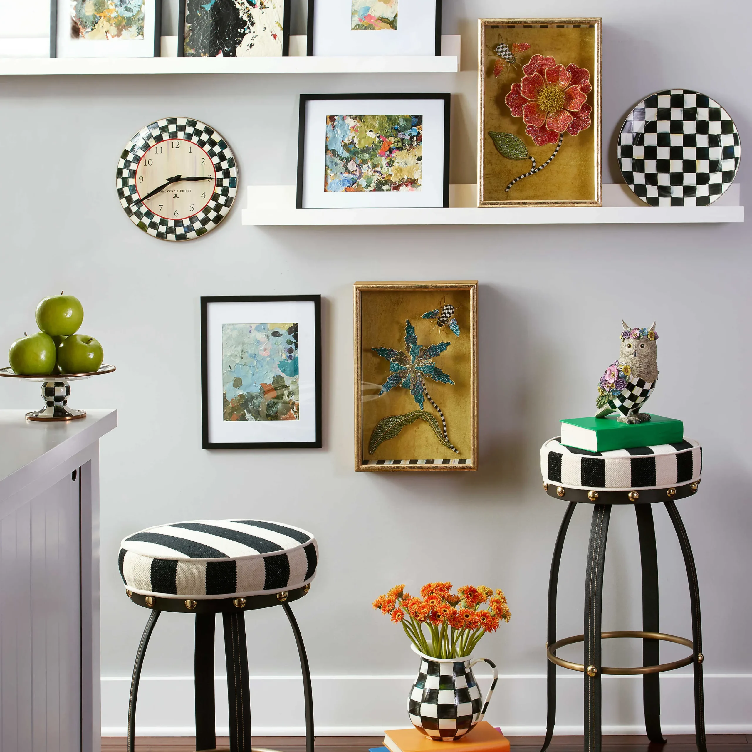 MacKenzie-Childs Courtly Check Wall Clock| Room Accents