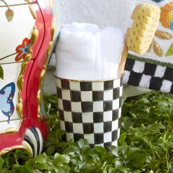 MacKenzie-Childs Courtly Check Waste Bin| Bath & Bath Accessories|Room Accents