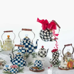MacKenzie-Childs Courtly Check Whistling Tea Kettle| The Coffee Shop|Tea Kettles