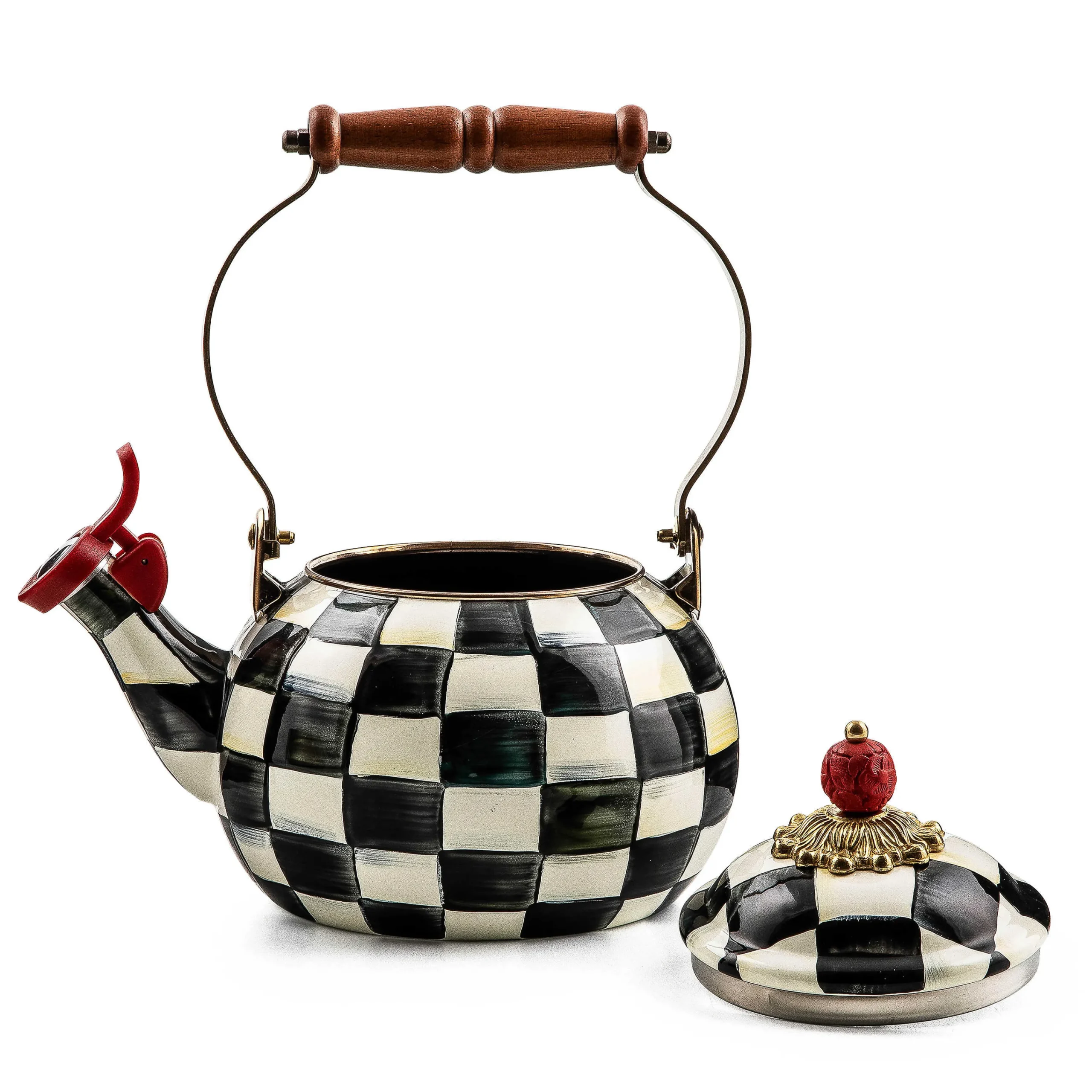 MacKenzie-Childs Courtly Check Whistling Tea Kettle| The Coffee Shop|Tea Kettles