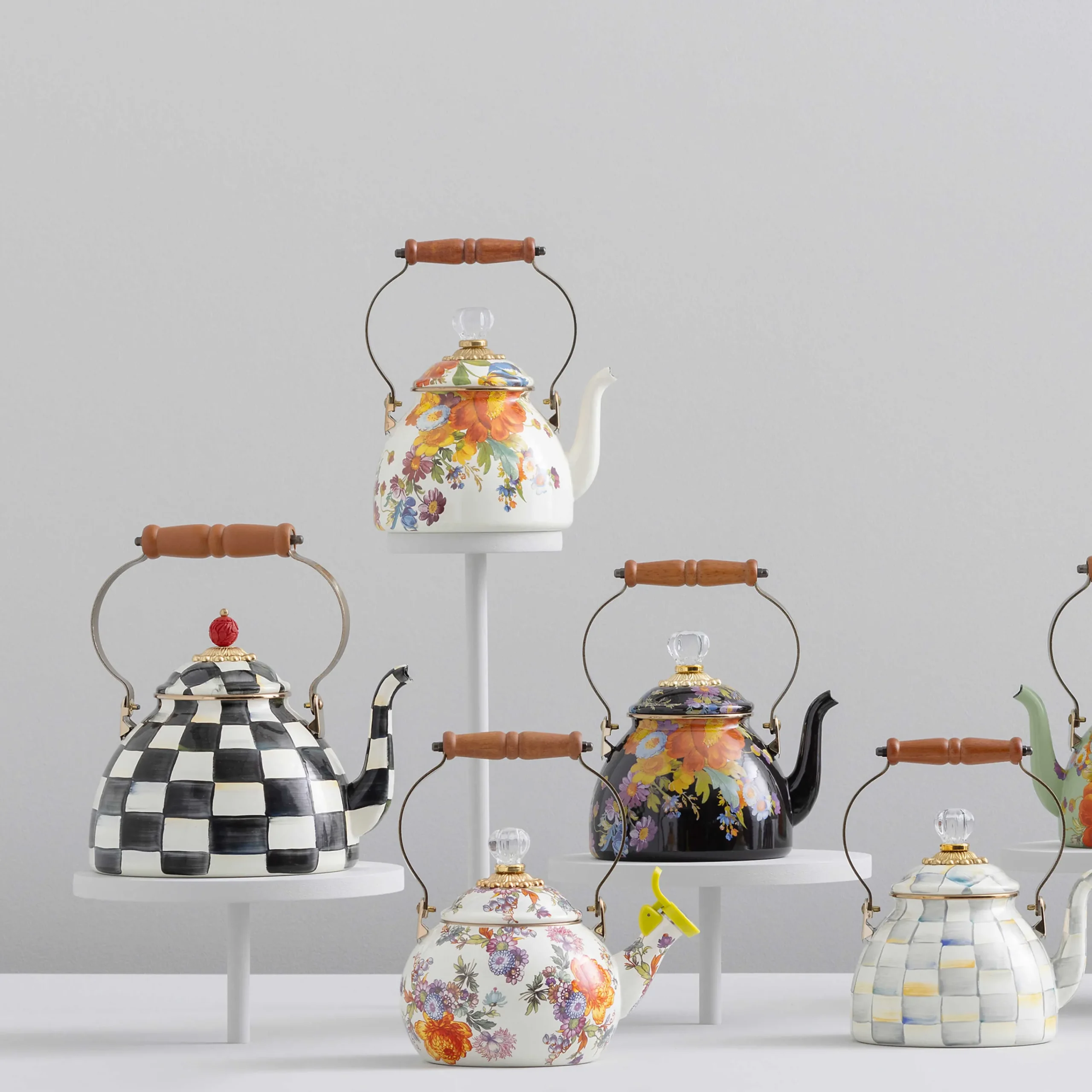 MacKenzie-Childs Courtly Check Whistling Tea Kettle| The Coffee Shop|Tea Kettles
