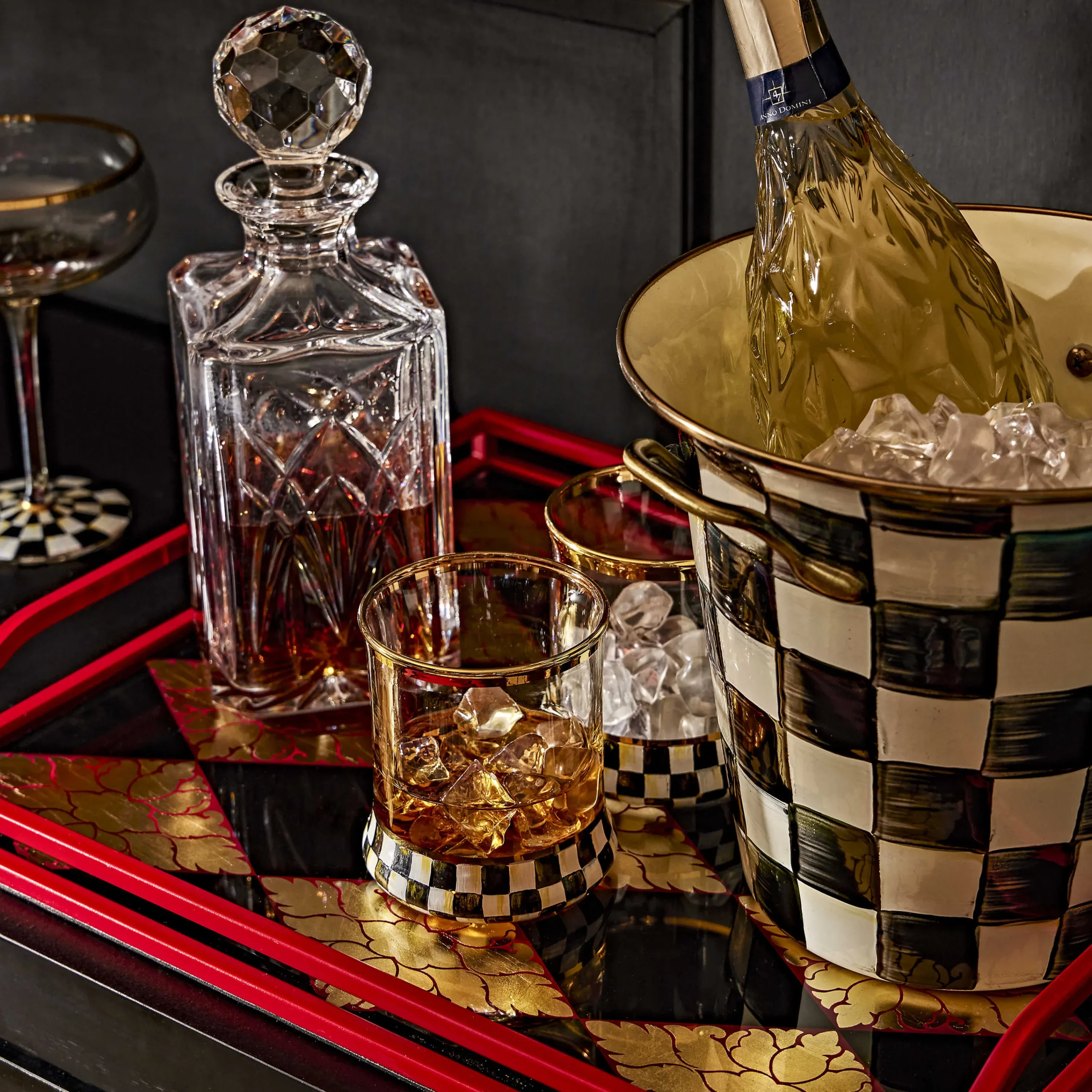 MacKenzie-Childs Courtly Check Wine Cooler| Fall Entertaining|Drinkware