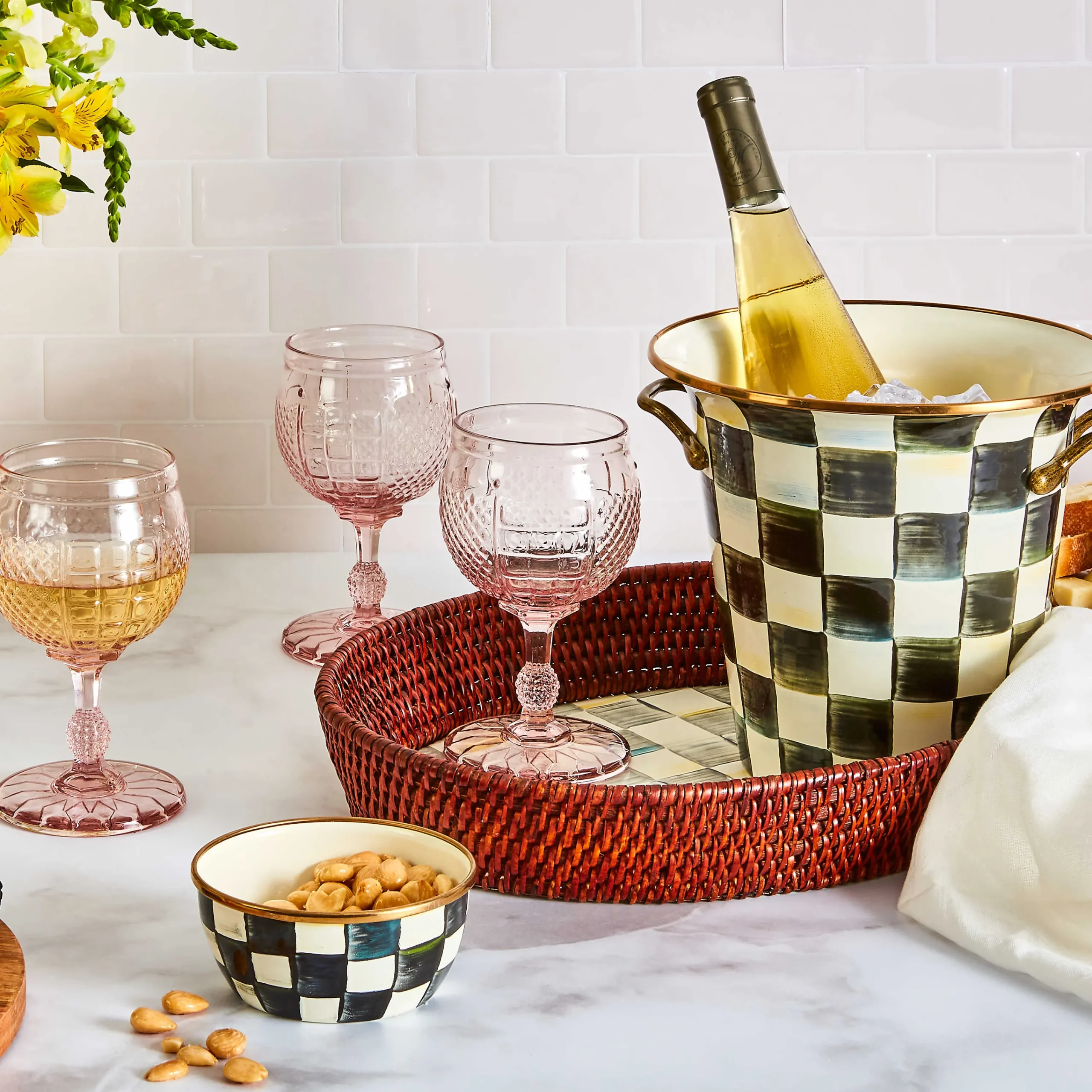 MacKenzie-Childs Courtly Check Wine Cooler| Fall Entertaining|Drinkware