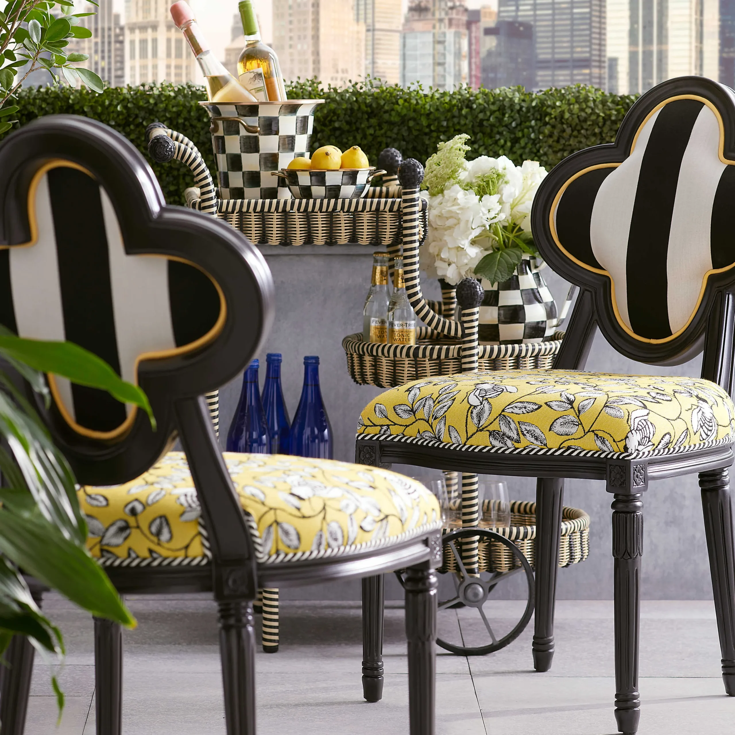 MacKenzie-Childs Courtly Check Wine Cooler| Fall Entertaining|Drinkware