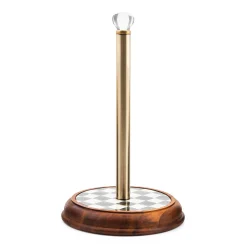 MacKenzie-Childs Courtly Check Wood Paper Towel Holder| Kitchen Storage & Organization