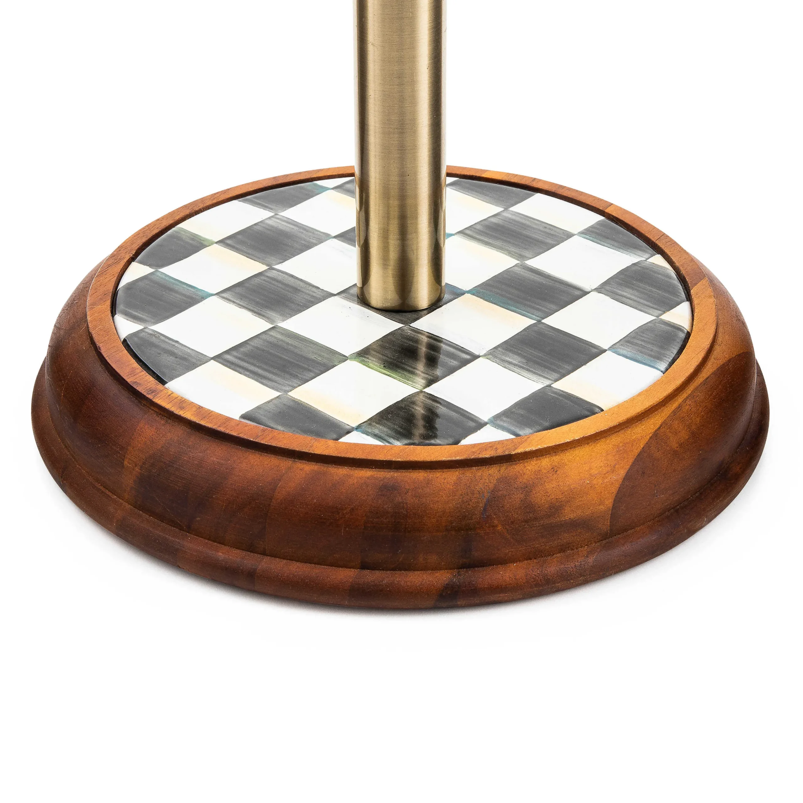 MacKenzie-Childs Courtly Check Wood Paper Towel Holder| Kitchen Storage & Organization