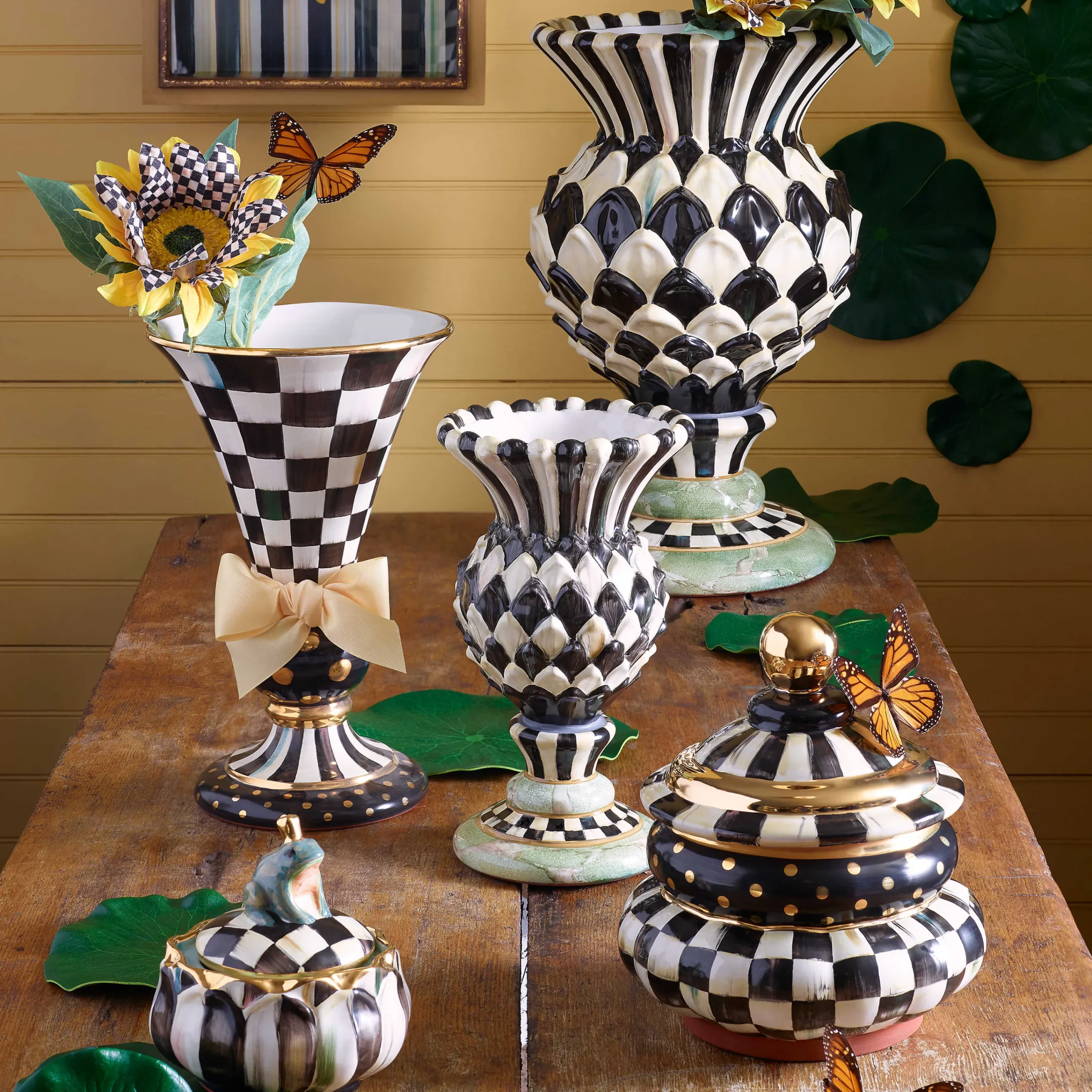 MacKenzie-Childs Courtly Check Yellow Sunflower| Spring|The Fall Shop