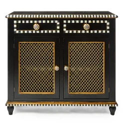 MacKenzie-Childs Courtly Criss-Cross Small Cabinet| Storage Furniture|Dining Room & Kitchen