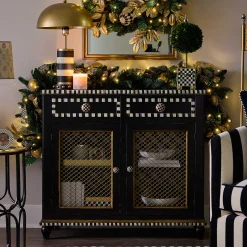 MacKenzie-Childs Courtly Criss-Cross Small Cabinet| Storage Furniture|Dining Room & Kitchen