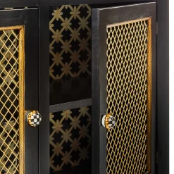 MacKenzie-Childs Courtly Criss-Cross Small Cabinet| Storage Furniture|Dining Room & Kitchen