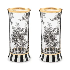 MacKenzie-Childs Courtly English Garden Highball Glass, Set of 2| Easter|Spring