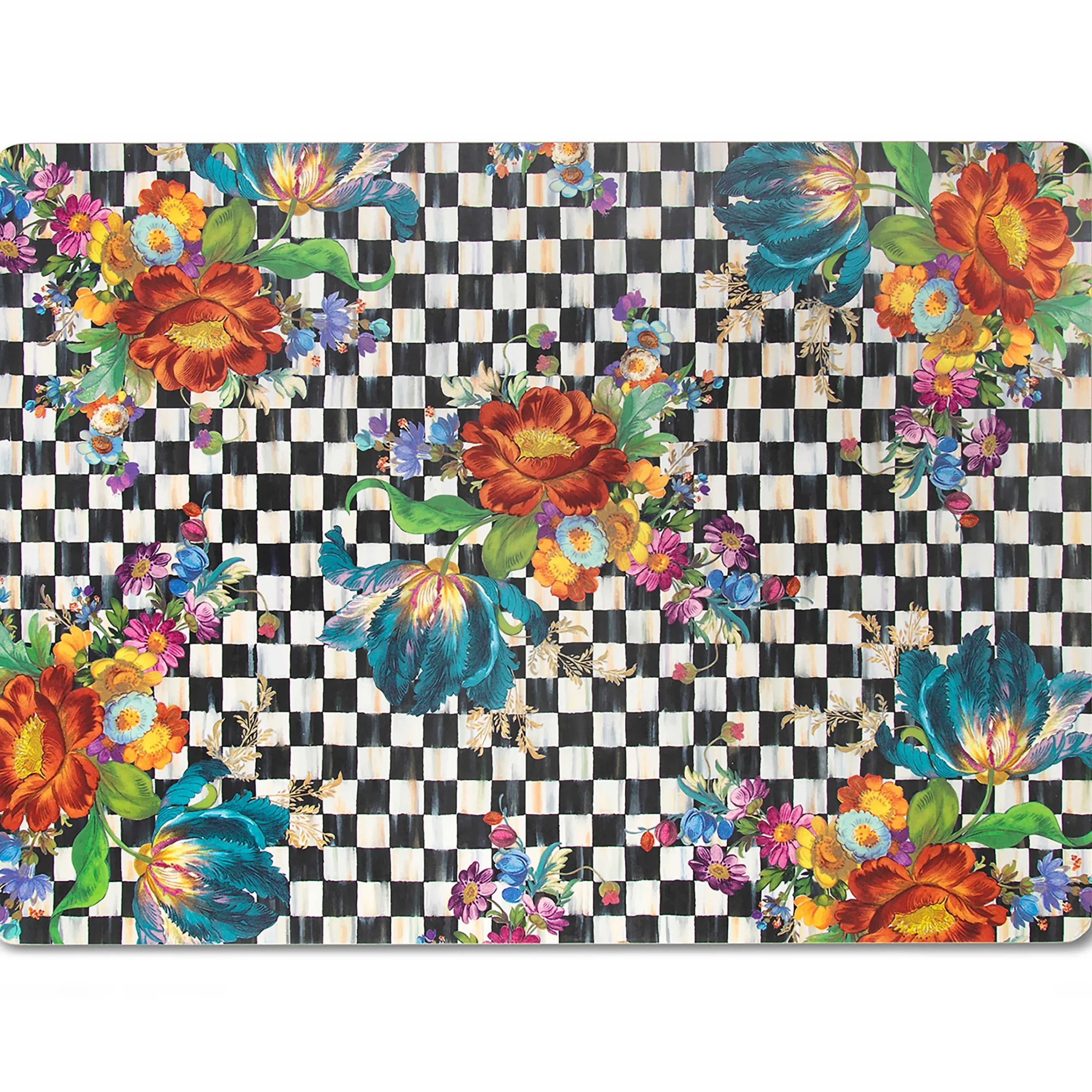 MacKenzie-Childs Courtly Flower Market Cork Back Placemats, Set of 4| Table Accessories|Kitchen & Table Linens