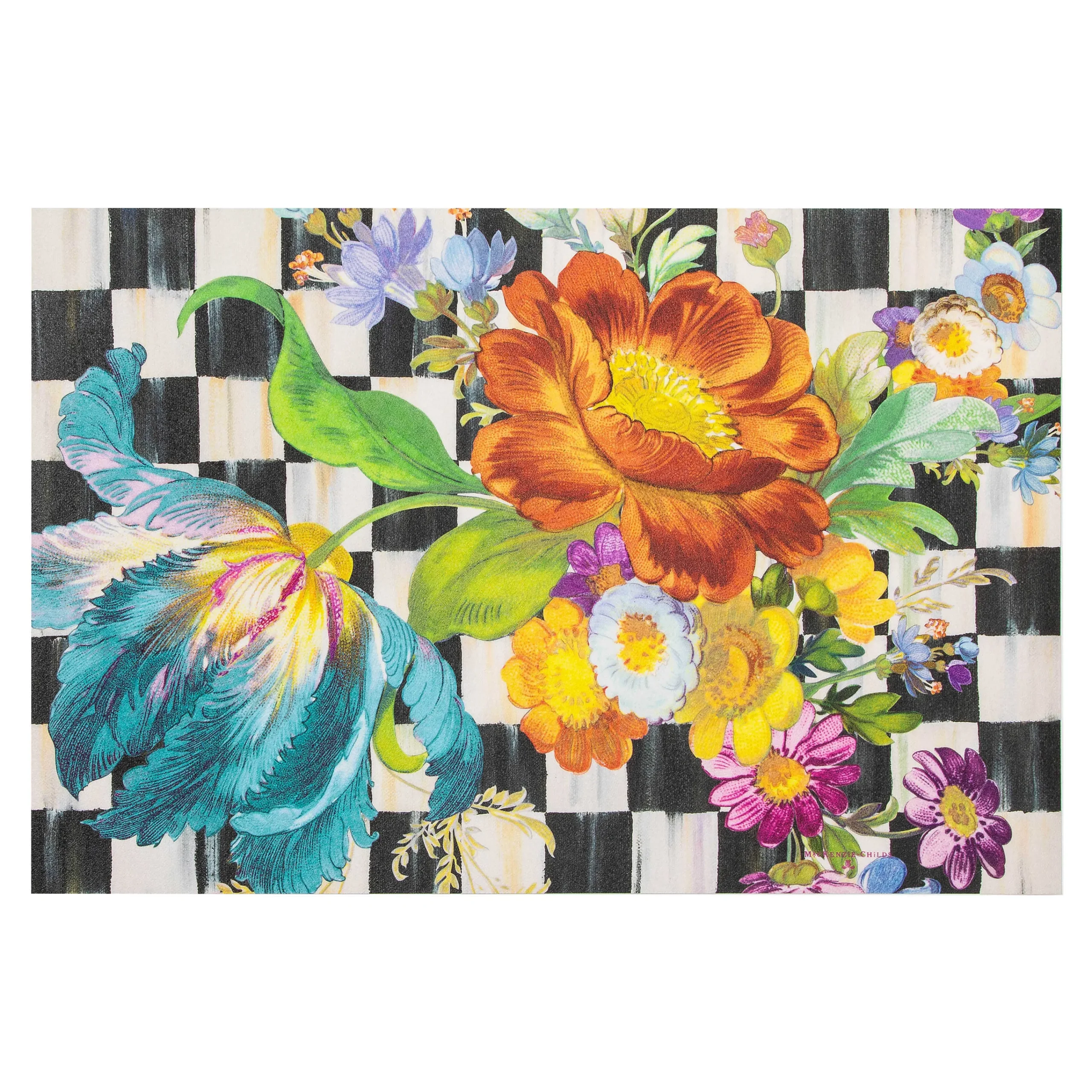 MacKenzie-Childs Courtly Flower Market Floor Mat - 2' x 3'| Rugs